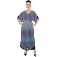 01112020 F 13000 V-neck Boho Style Maxi Dress by zappwaits