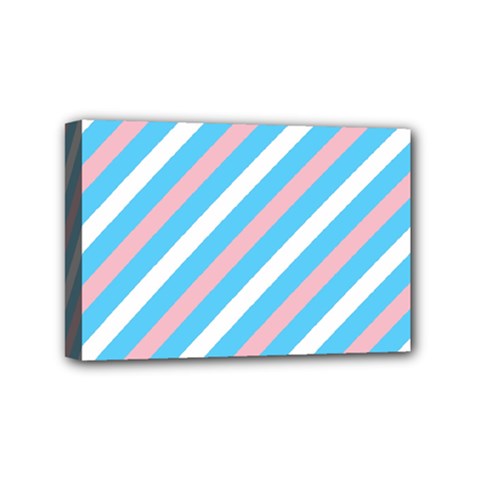 Transgender Pride Diagonal Stripes Pattern Mini Canvas 6  X 4  (stretched) by VernenInk