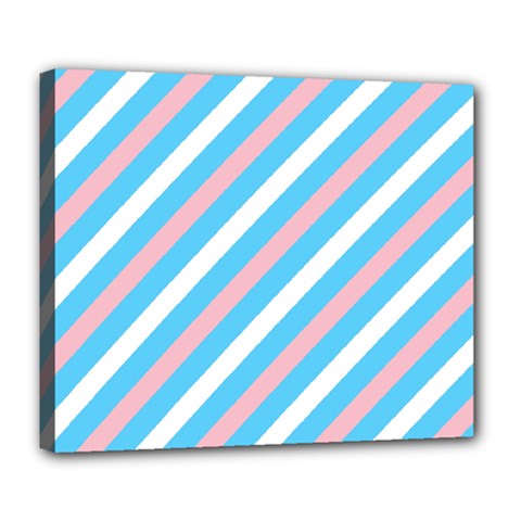 Transgender Pride Diagonal Stripes Pattern Deluxe Canvas 24  X 20  (stretched) by VernenInk