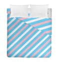 Transgender Pride Diagonal Stripes Pattern Duvet Cover Double Side (Full/ Double Size) View1