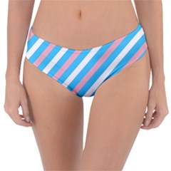 Transgender Pride Diagonal Stripes Pattern Reversible Classic Bikini Bottoms by VernenInk