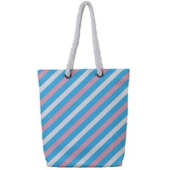 Transgender Pride Diagonal Stripes Pattern Full Print Rope Handle Tote (small) by VernenInk