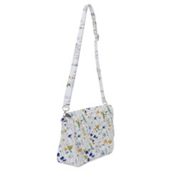 Summer Flowers Pattern Shoulder Bag With Back Zipper by goljakoff
