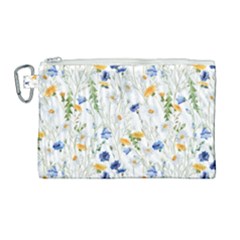 Summer Flowers Pattern Canvas Cosmetic Bag (large)