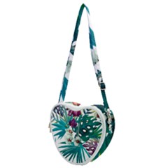 Tropical Flowers Heart Shoulder Bag by goljakoff