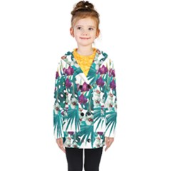 Tropical Flowers Kids  Double Breasted Button Coat by goljakoff