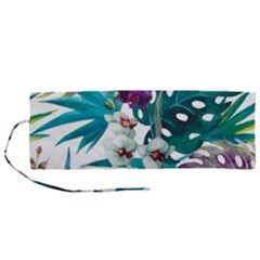 Tropical Flowers Roll Up Canvas Pencil Holder (m) by goljakoff
