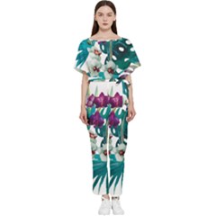 Tropical Flowers Batwing Lightweight Jumpsuit by goljakoff