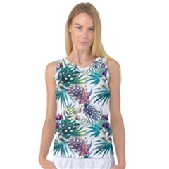 Tropical Flowers Pattern Women s Basketball Tank Top by goljakoff