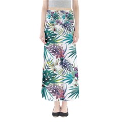 Tropical Flowers Pattern Full Length Maxi Skirt by goljakoff