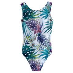 Tropical Flowers Pattern Kids  Cut-out Back One Piece Swimsuit by goljakoff