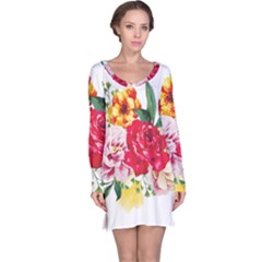 Garden Flowers Long Sleeve Nightdress by goljakoff