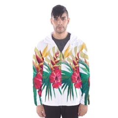 Tropical Flowers Men s Hooded Windbreaker by goljakoff