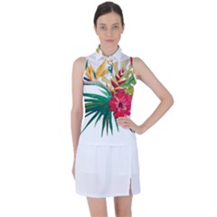 Tropical Flowers Women s Sleeveless Polo Tee by goljakoff