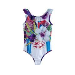 Tropical Parrots Kids  Frill Swimsuit by goljakoff