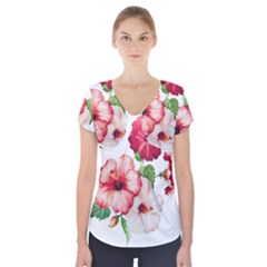 Flawers Short Sleeve Front Detail Top by goljakoff