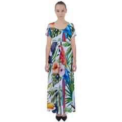 Jungle High Waist Short Sleeve Maxi Dress by goljakoff