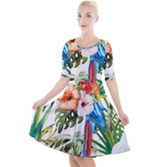 Jungle Quarter Sleeve A-line Dress by goljakoff