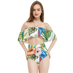 Jungle Halter Flowy Bikini Set 
