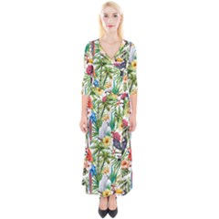 Jungle birds Quarter Sleeve Wrap Maxi Dress