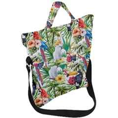 Jungle Birds Fold Over Handle Tote Bag by goljakoff