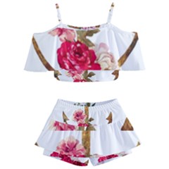 Flowers Anchor Kids  Off Shoulder Skirt Bikini by goljakoff