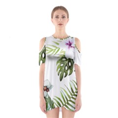 Flowers Shoulder Cutout One Piece Dress