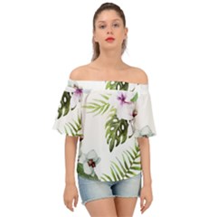 Flowers Off Shoulder Short Sleeve Top by goljakoff