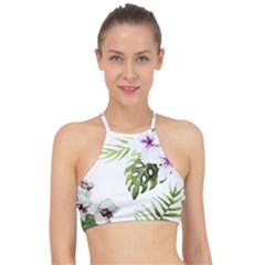 Flowers Racer Front Bikini Top by goljakoff