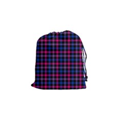 Bisexual Pride Checkered Plaid Drawstring Pouch (small) by VernenInk