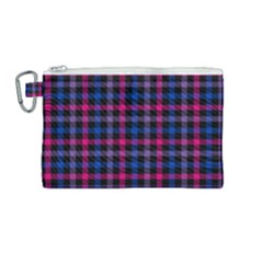 Bisexual Pride Checkered Plaid Canvas Cosmetic Bag (medium) by VernenInk