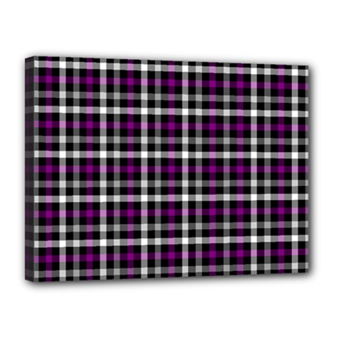 Asexual Pride Checkered Plaid Canvas 16  X 12  (stretched) by VernenInk