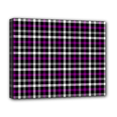 Asexual Pride Checkered Plaid Deluxe Canvas 20  X 16  (stretched) by VernenInk