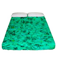 Aqua Marine Glittery Sequins Fitted Sheet (king Size) by essentialimage