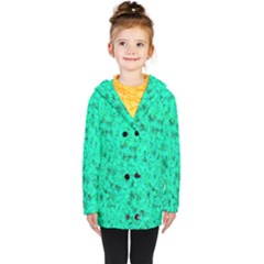 Aqua Marine Glittery Sequins Kids  Double Breasted Button Coat by essentialimage