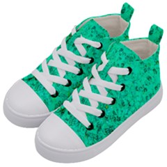 Aqua Marine Glittery Sequins Kids  Mid-top Canvas Sneakers by essentialimage