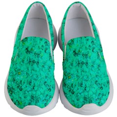 Aqua Marine Glittery Sequins Kids Lightweight Slip Ons by essentialimage