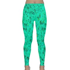 Aqua Marine Glittery Sequins Lightweight Velour Classic Yoga Leggings by essentialimage