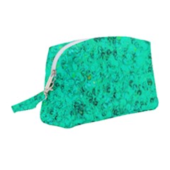 Aqua Marine Glittery Sequins Wristlet Pouch Bag (medium) by essentialimage