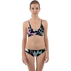 Painted Lines Wrap Around Bikini Set by designsbymallika