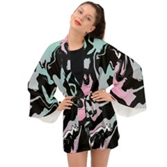 Painted Lines Long Sleeve Kimono