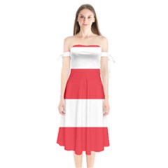 Flag Of Austria Shoulder Tie Bardot Midi Dress by FlagGallery