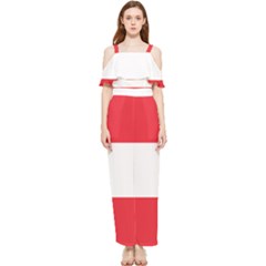 Flag Of Austria Draped Sleeveless Chiffon Jumpsuit by FlagGallery