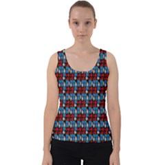 Red And Blue Velvet Tank Top by Sparkle