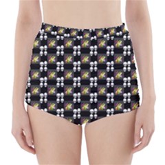 Shiny Skull High-waisted Bikini Bottoms