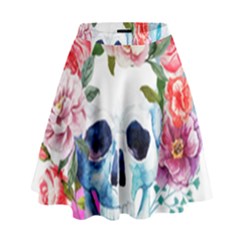Skull And Flowers High Waist Skirt by goljakoff