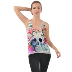 Skull And Flowers Chiffon Cami by goljakoff