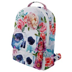 Skull And Flowers Flap Pocket Backpack (small) by goljakoff