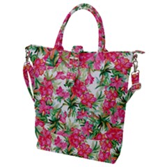 Pink Flowers Buckle Top Tote Bag by goljakoff