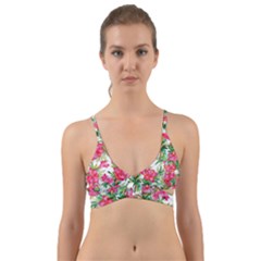 Pink Flowers Wrap Around Bikini Top by goljakoff